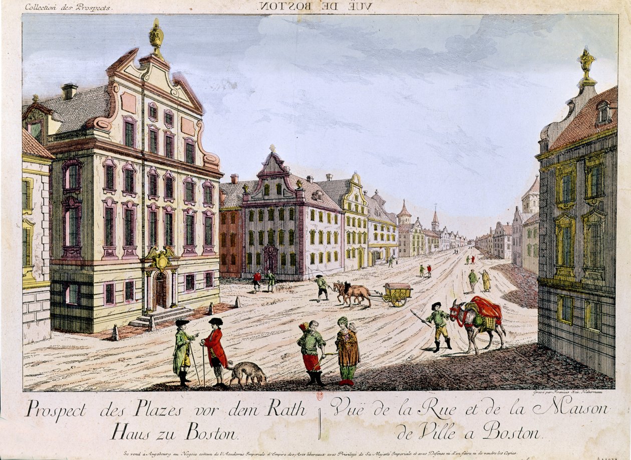 Vista del Ayuntamiento, Boston de Franz Xaver Habermann