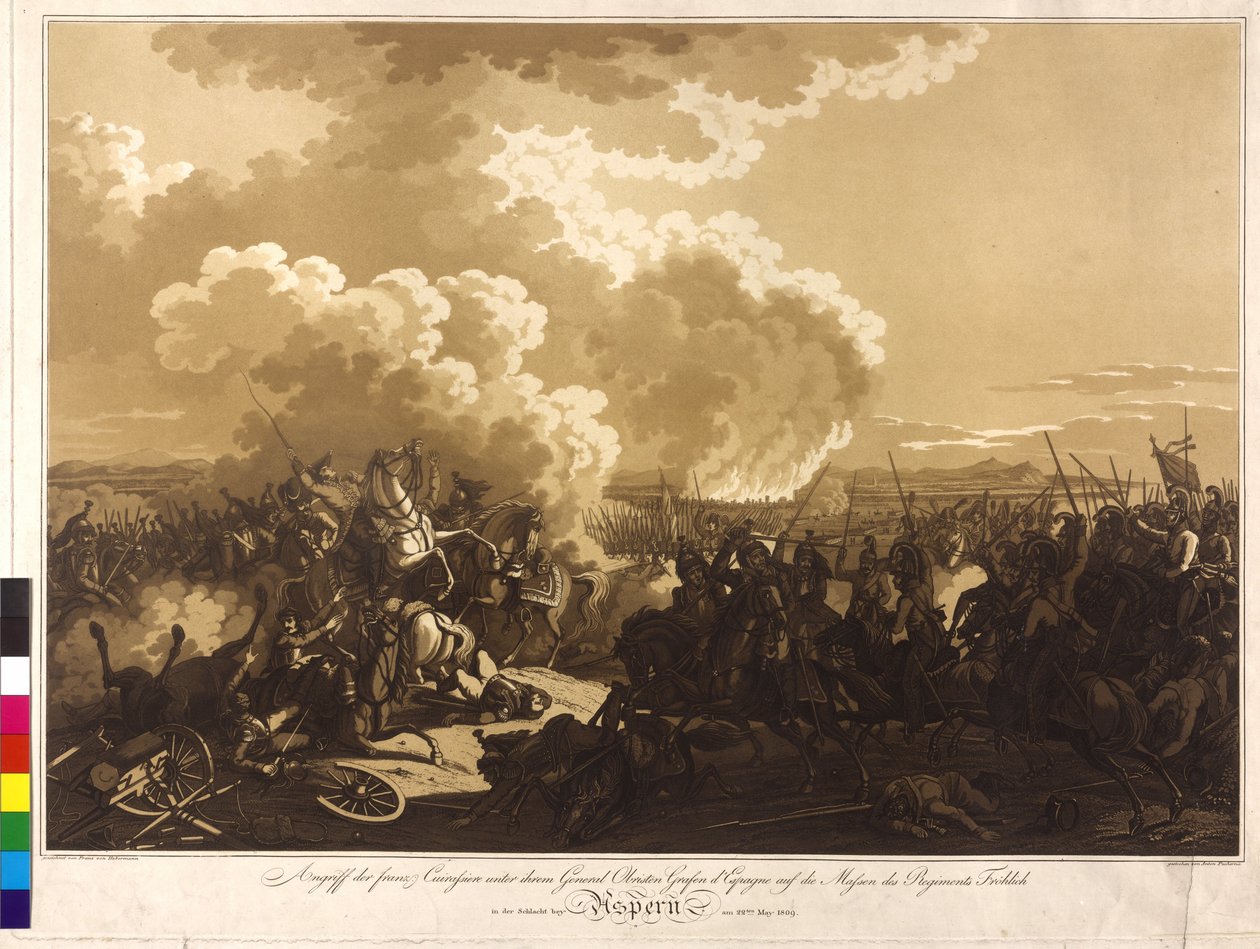 Batalla de Aspern 1809 (grabado) de Franz von Habermann