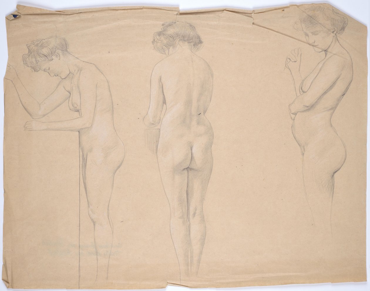 Estudios de desnudo de una mujer embarazada de Franz von Matsch
