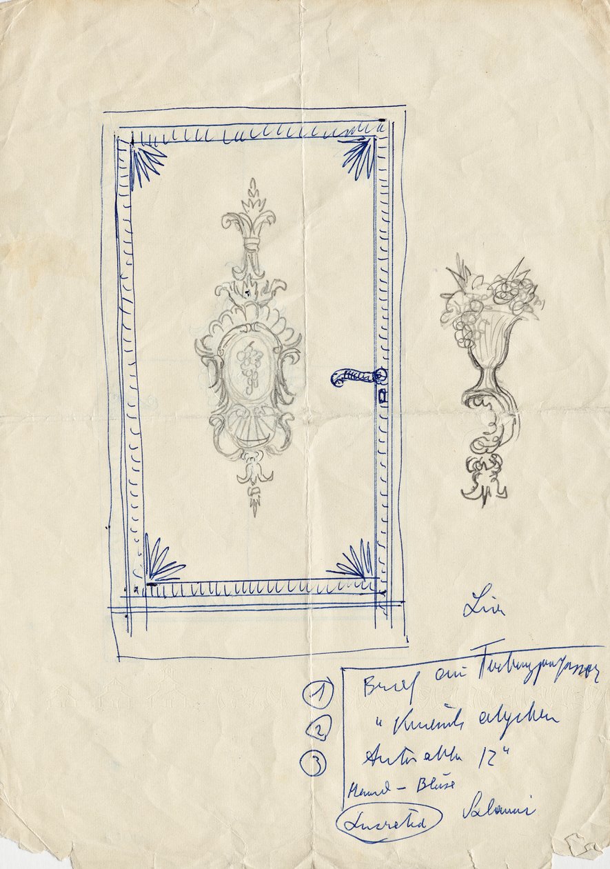 Boceto de diseño para una puerta. de Franz von Matsch