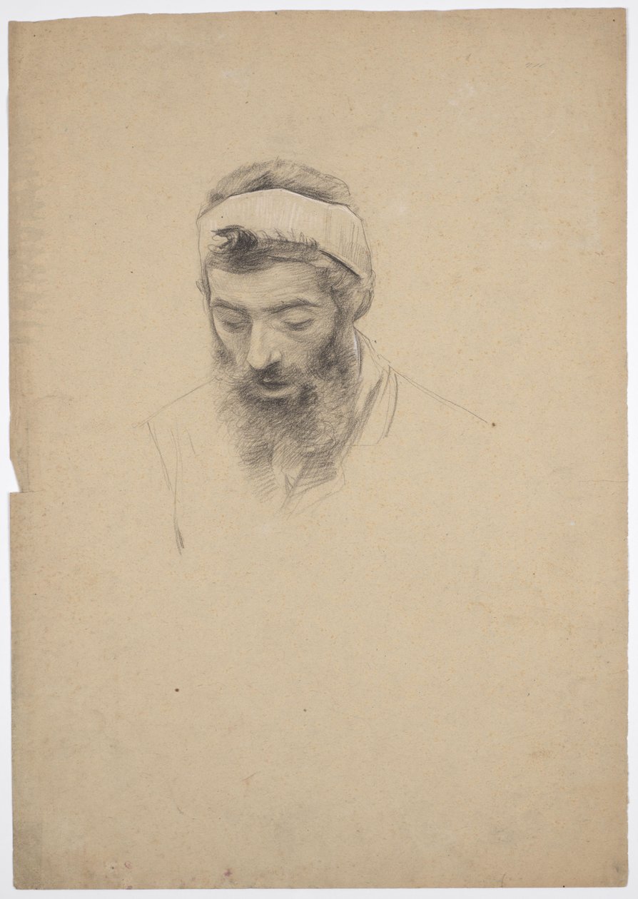 Estudio de un hombre barbudo de Franz von Matsch