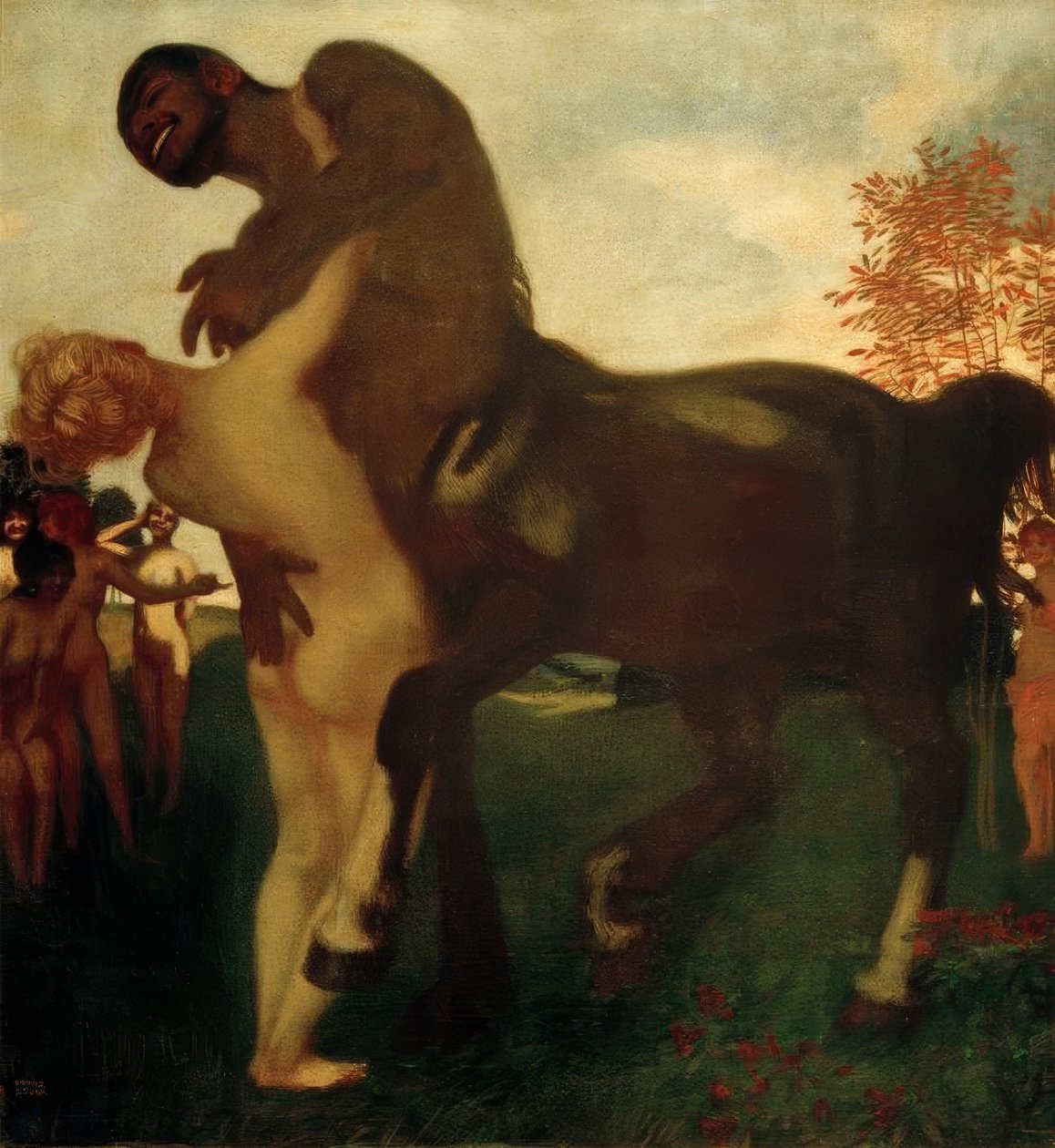 Centauro y ninfa de Franz von Stuck