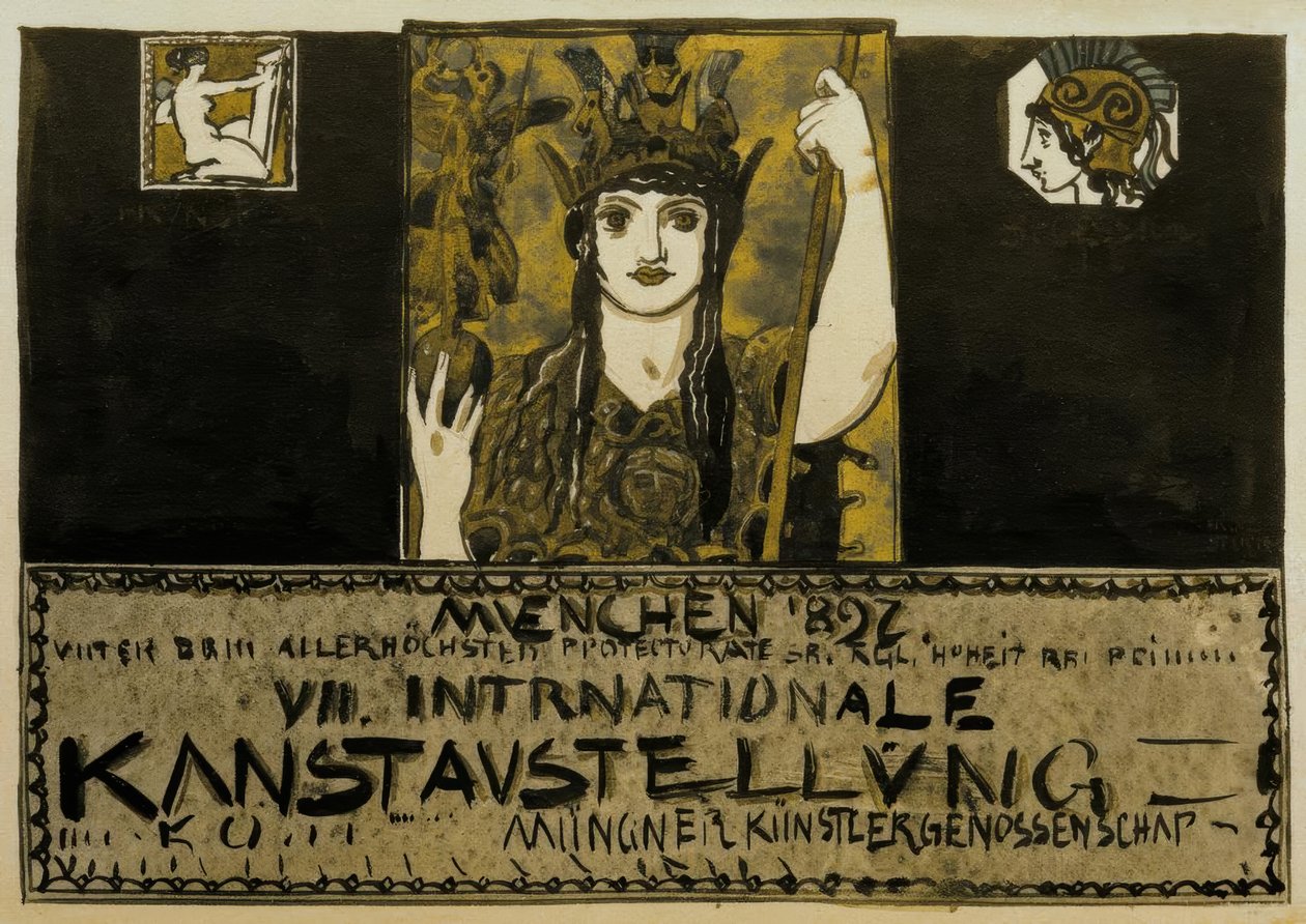 F. v. Stuck, Diseño de cartel 1897 de Franz von Stuck