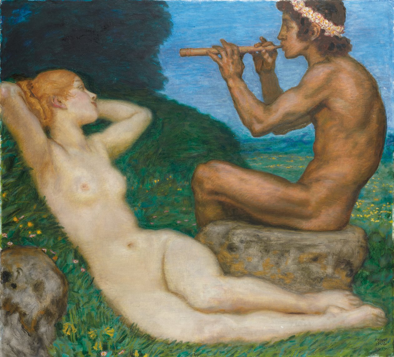 Amor de primavera; Liebesfrühling, 1917 de Franz von Stuck