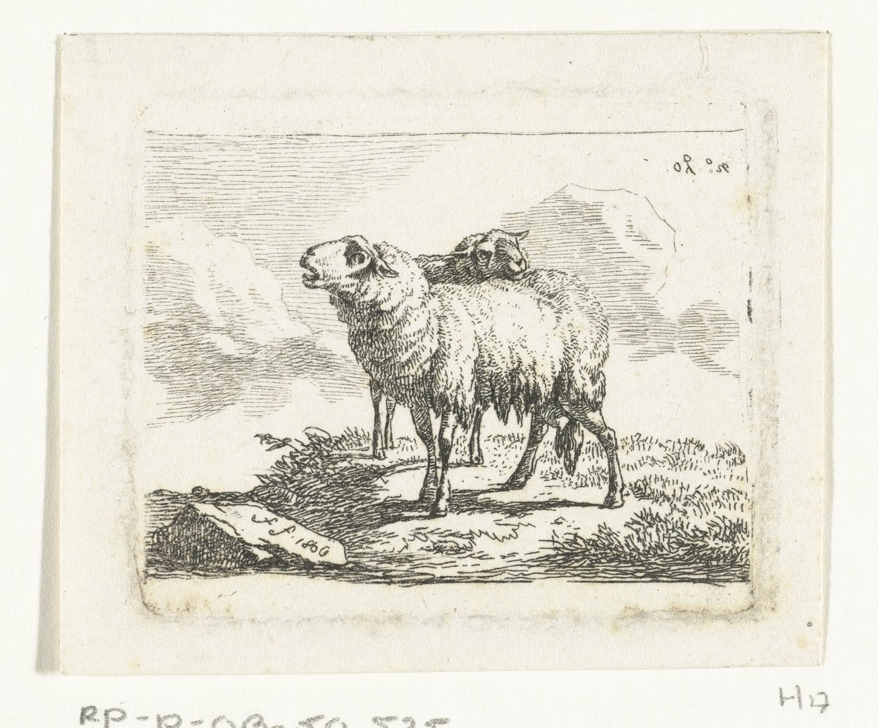 Dos ovejas de pie de Frédéric Théodore Faber