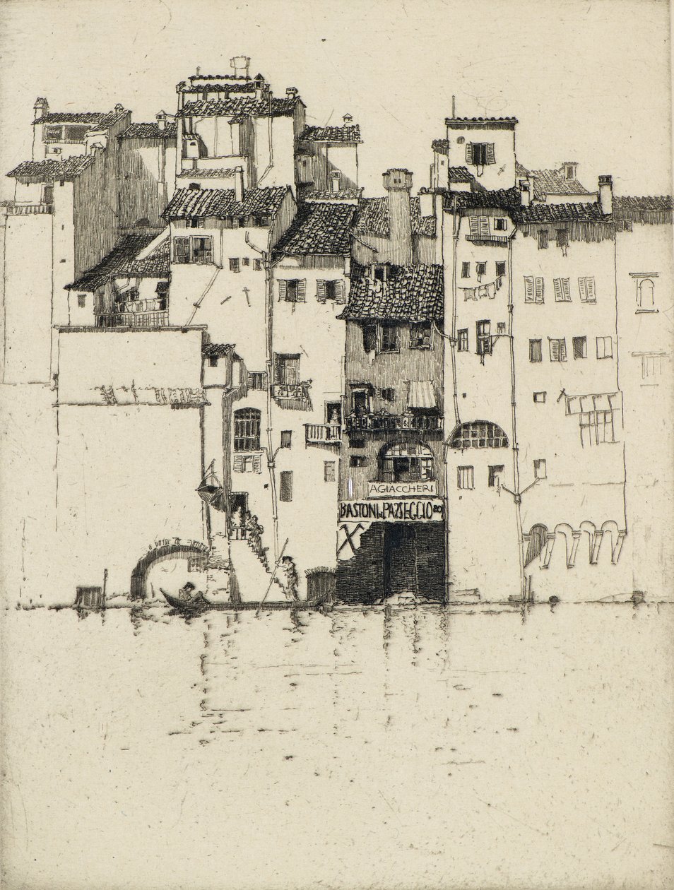 En el Arno, siglo XX (grabado) de Fred Richards