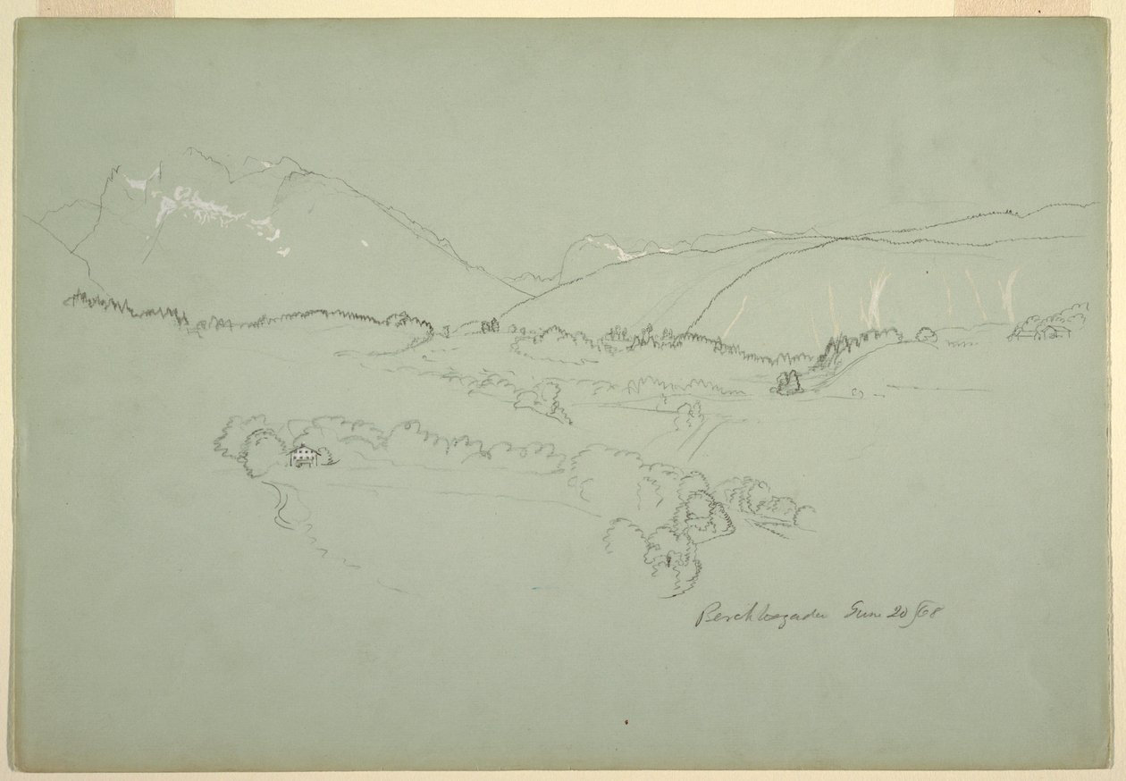 Dibujo, Noreste, cerca de Berchtesgaden, Baviera, 20 de junio de 1868 de Frederic Edwin Church