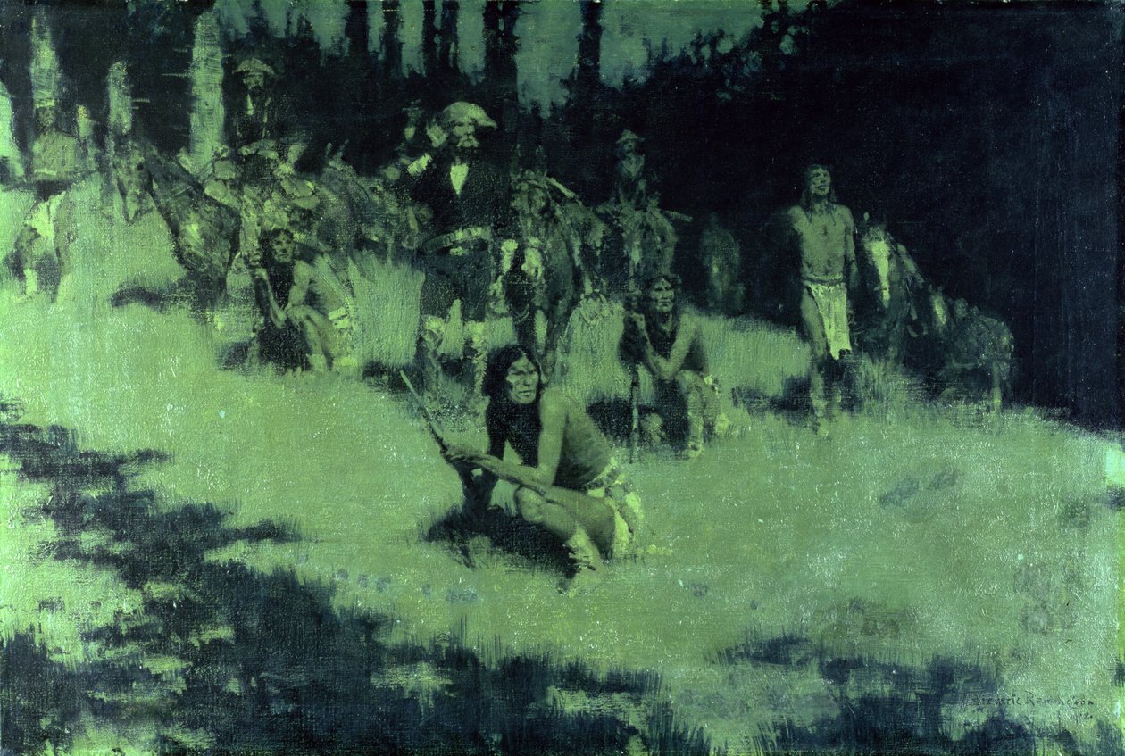 Exploradores apaches escuchando, 1908 de Frederic Remington