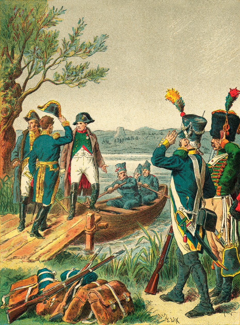 Napoleón y Massena en la isla de Lobau de Frederic Theodore Lix