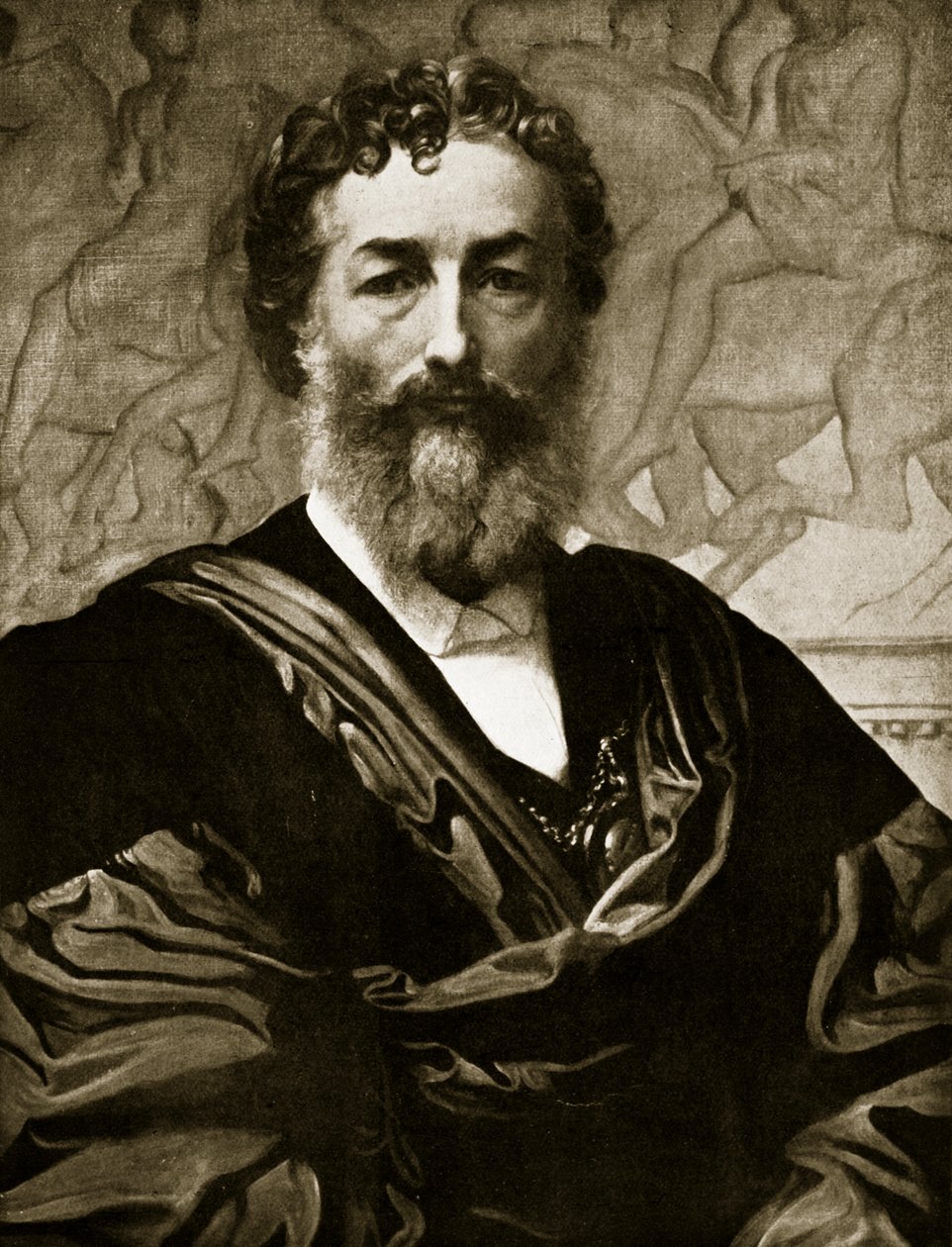 Autorretrato (litografía) de Frederic (after) Leighton