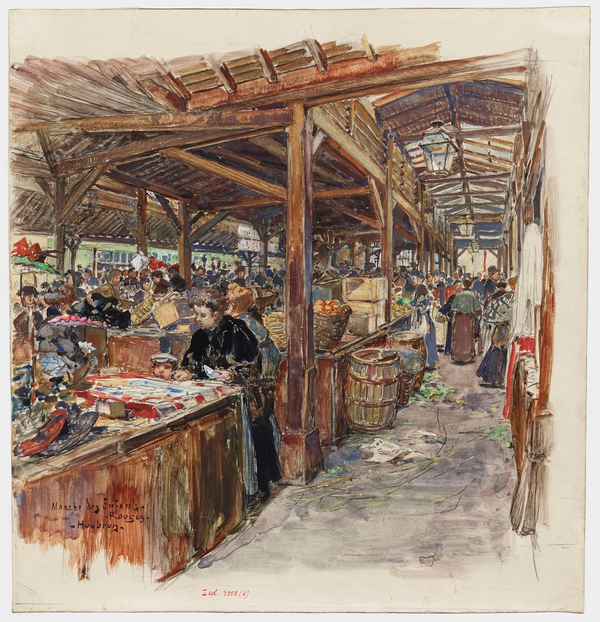 Intérieur du Marché des Enfants-Rouges de Frederic Anatole Houbron