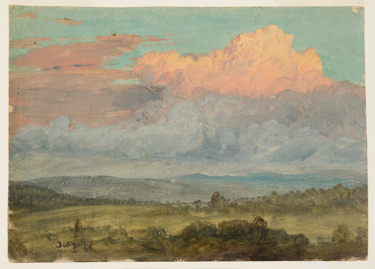 Nubes, Valle del Hudson, Nueva York de Frederic Edwin Church