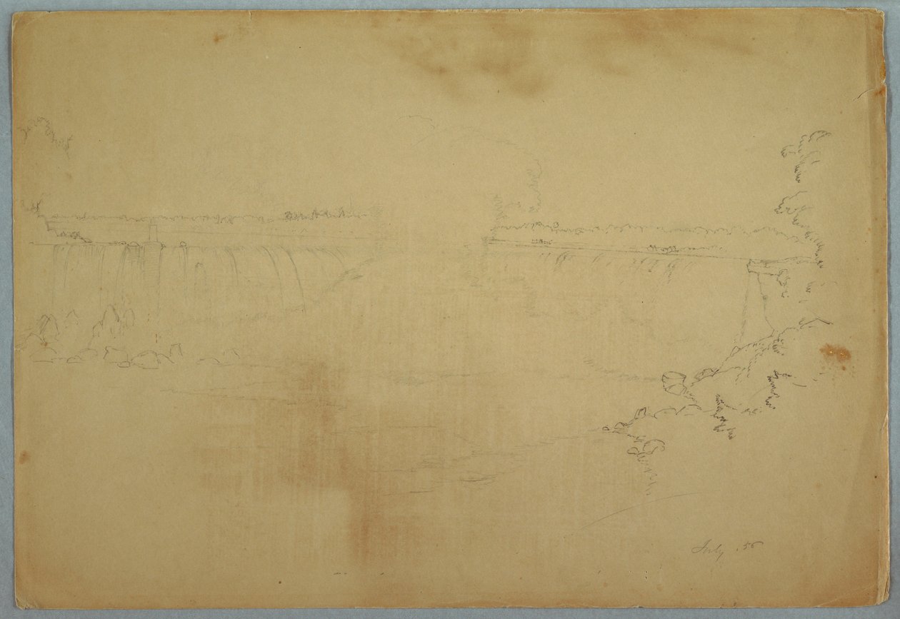 Dibujo, Las cataratas canadienses, julio de 1856 de Frederic Edwin Church