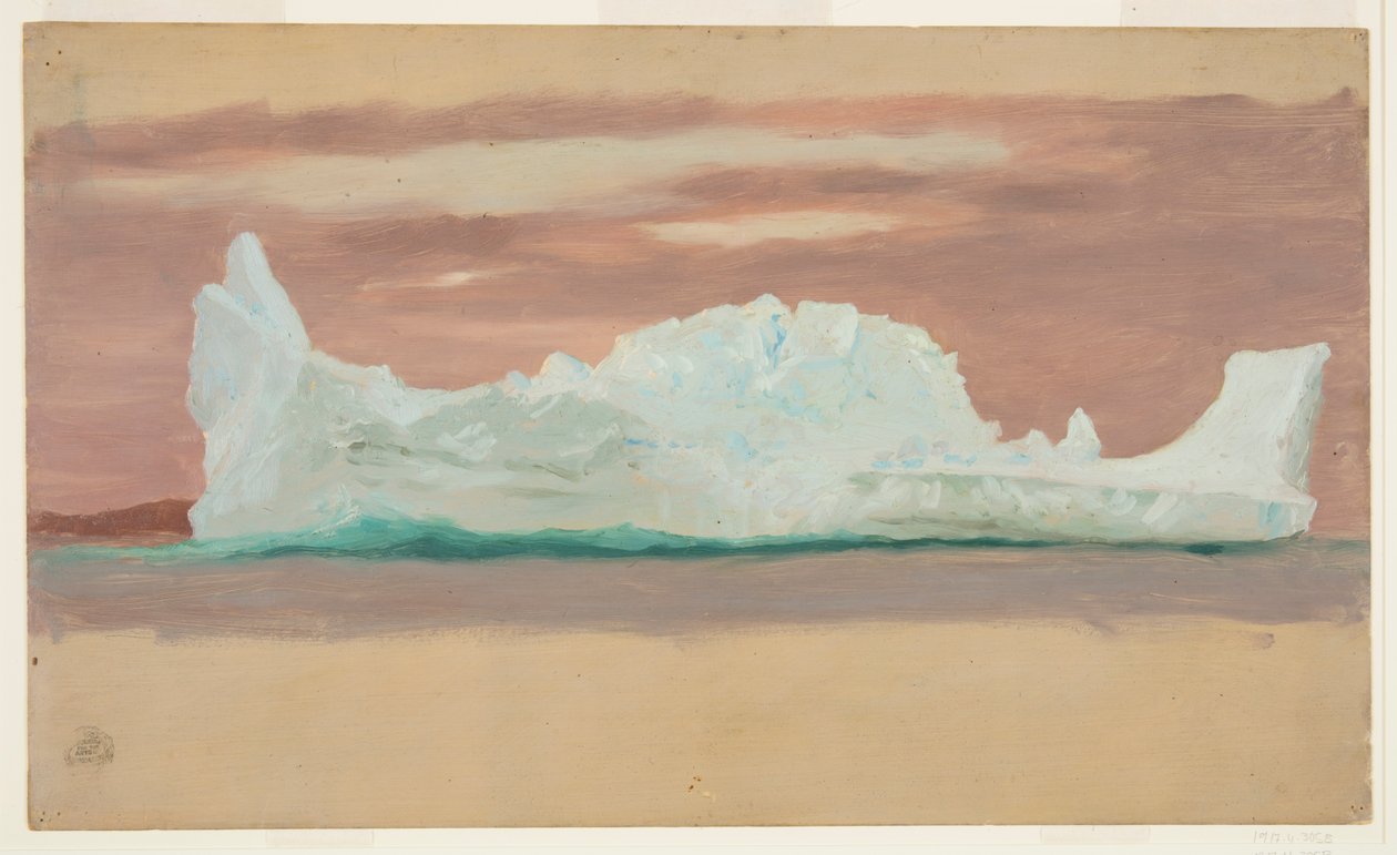 Iceberg flotante bajo cielos nublados, Terranova de Frederic Edwin Church