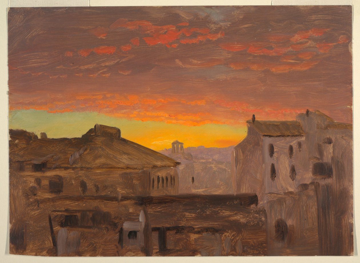 Roma, tejados al atardecer de Frederic Edwin Church