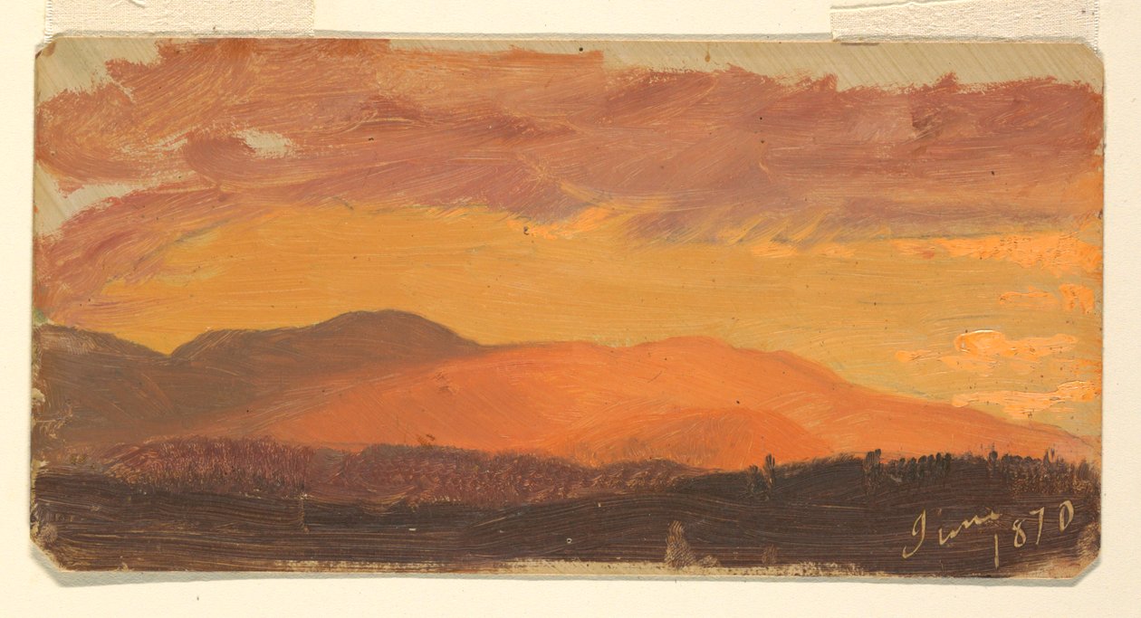Atardecer, valle del Hudson de Frederic Edwin Church