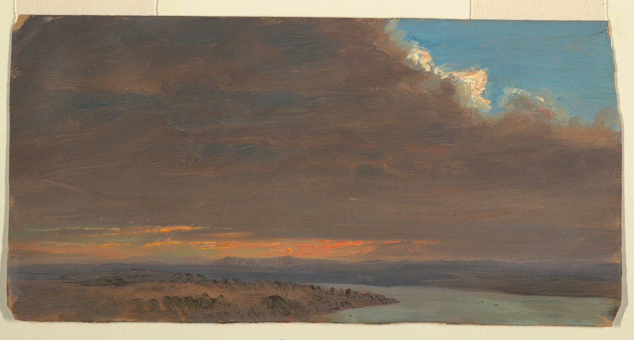Atardecer, Valle del Hudson, Nueva York de Frederic Edwin Church