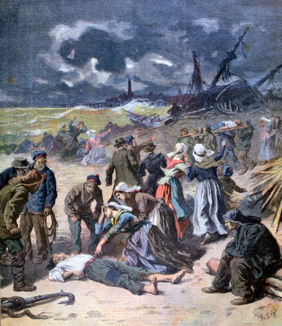 Una tormenta en Calais, Francia, 1893 de Frederic Lix