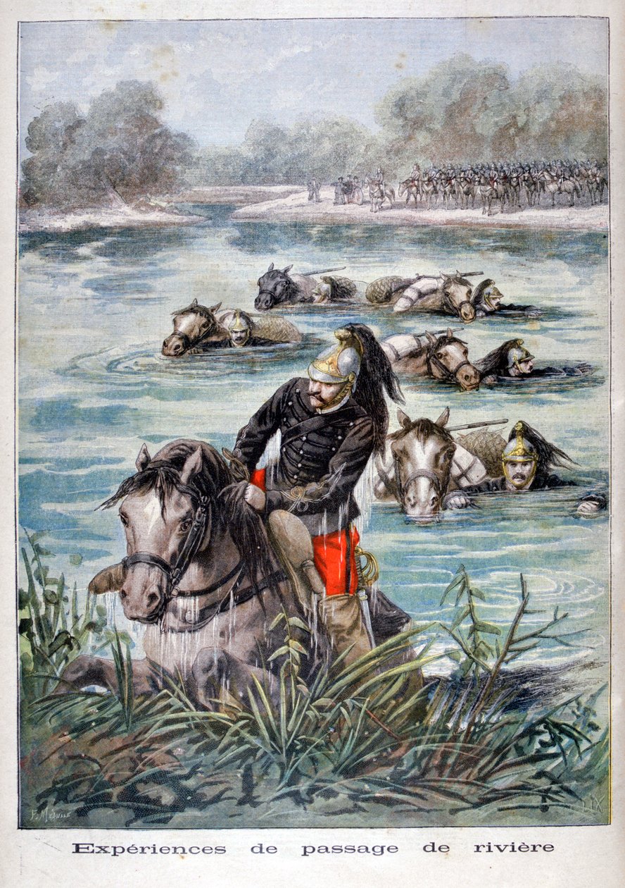 Caballería Francesa Cruzando un Río de Frederic Lix