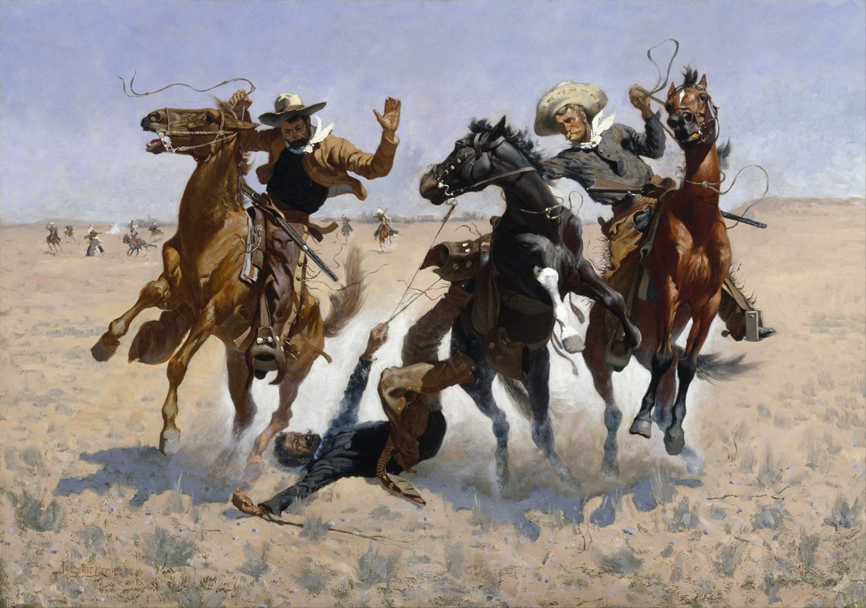 Ayudar a un camarada de Frederic Remington