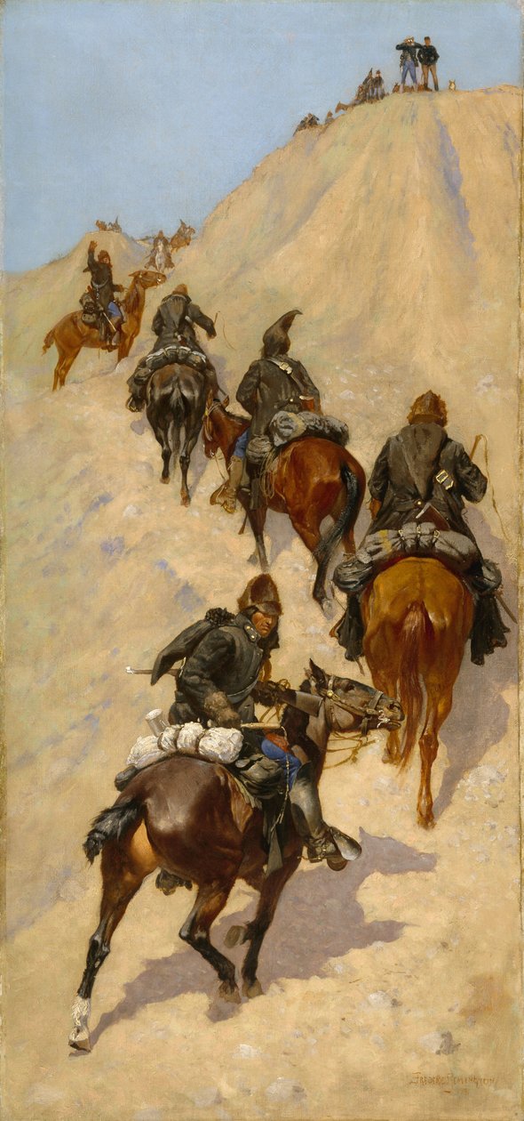 Exploradores Subiendo una Montaña de Frederic Remington
