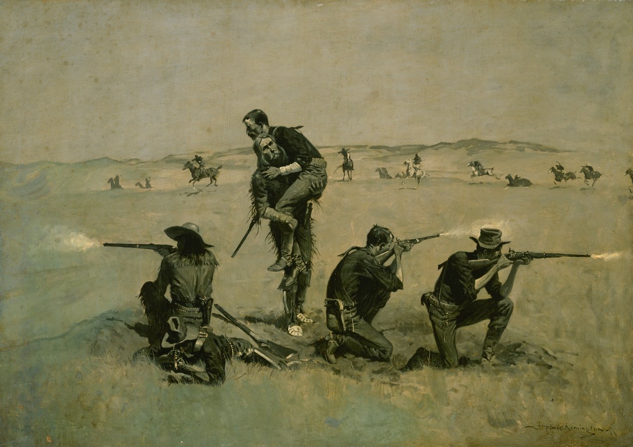 La última resistencia (Veinticinco contra uno) c.1896 de Frederic Remington