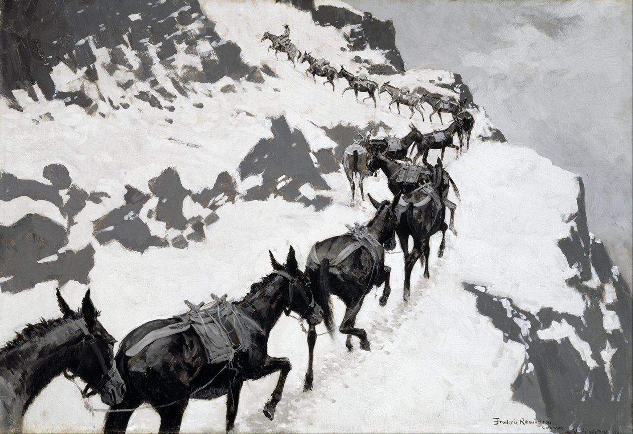 La manada de mulas de Frederic Remington