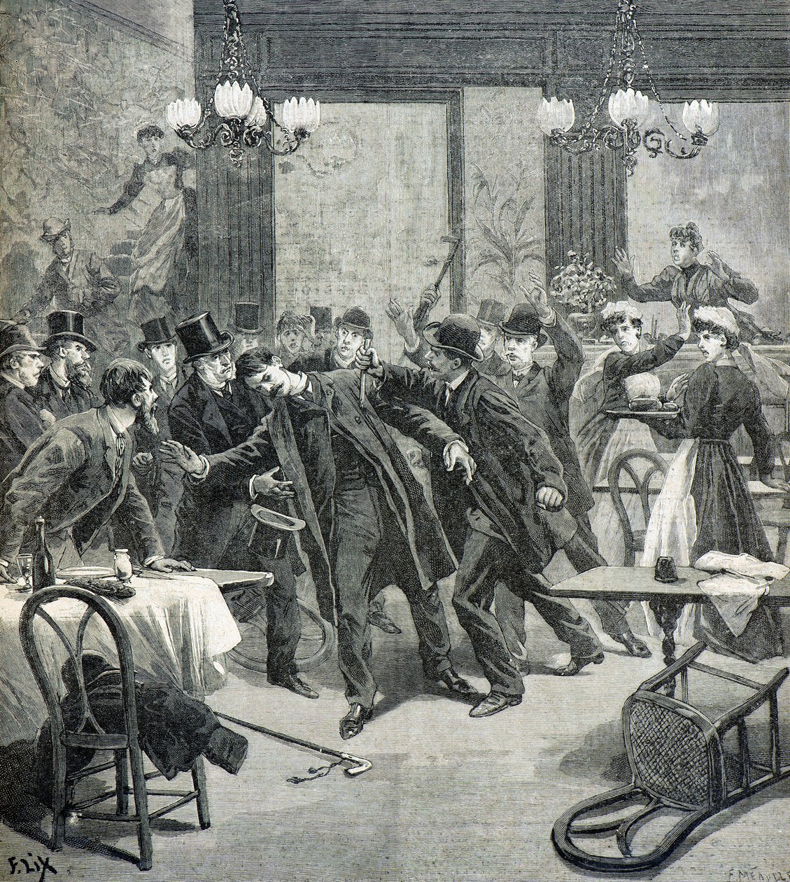 Ataque del anarquista Leauthier de Frederic Theodore Lix