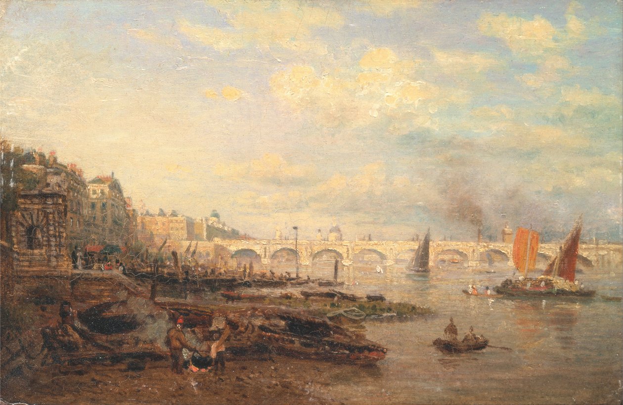 El Támesis y el Puente de Waterloo desde Somerset House de Frederick Nash