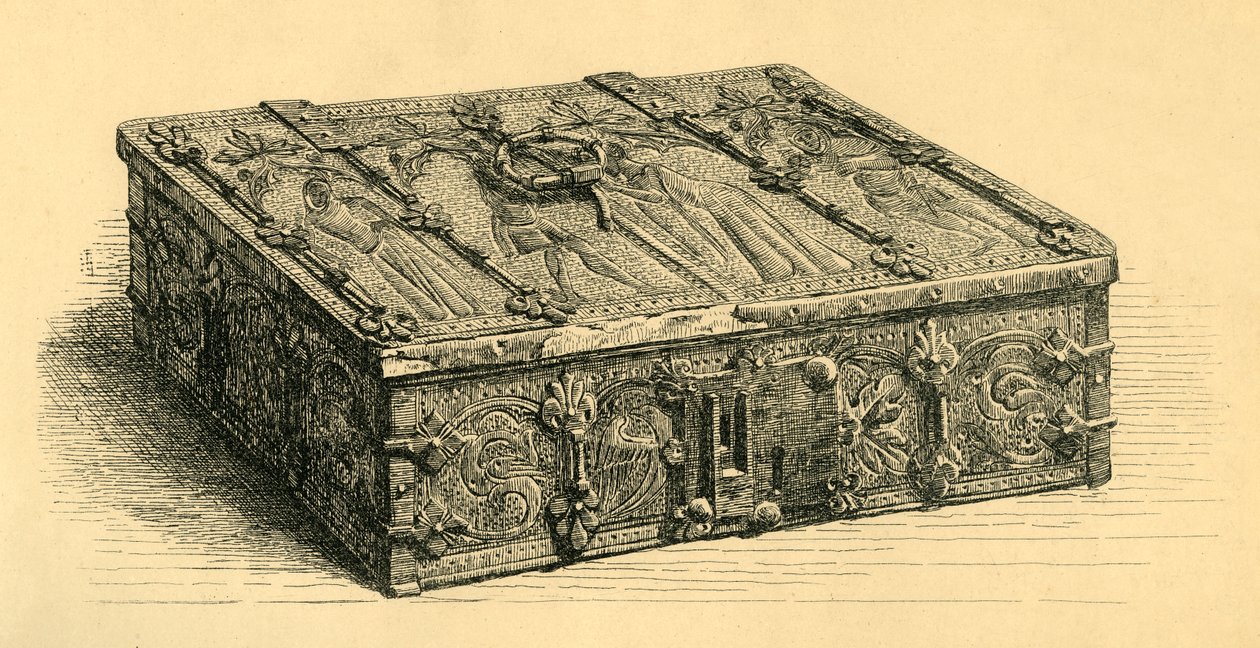 Cofre de madera y cuero, 1350-1370, 1881 de Frederick Albert Slocombe