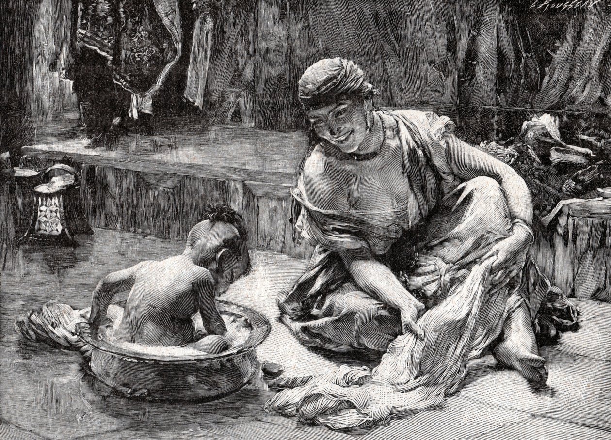 Baño del Niño, Egipto de Frederick Arthur Bridgman