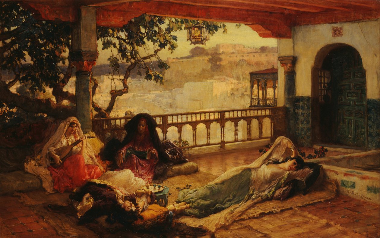 Atardecer sobre Argel, c.1880-1889 de Frederick Arthur Bridgman