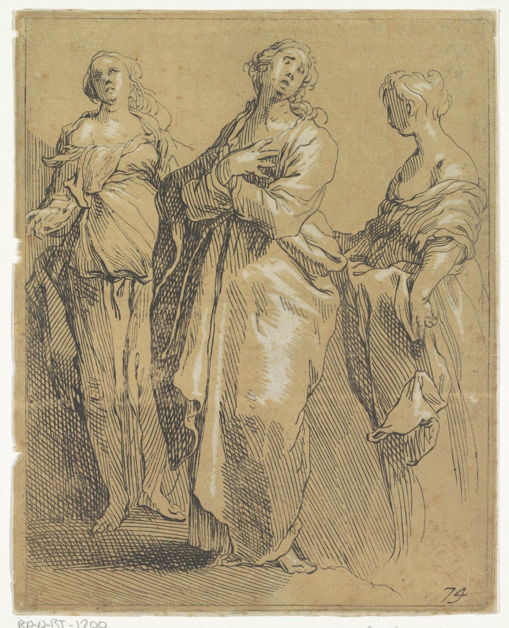 Tres figuras de pie de Frederick Bloemaert