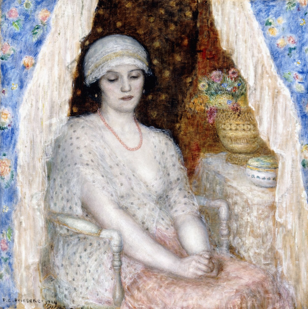 Cortinas azules de Frederick Carl Frieseke