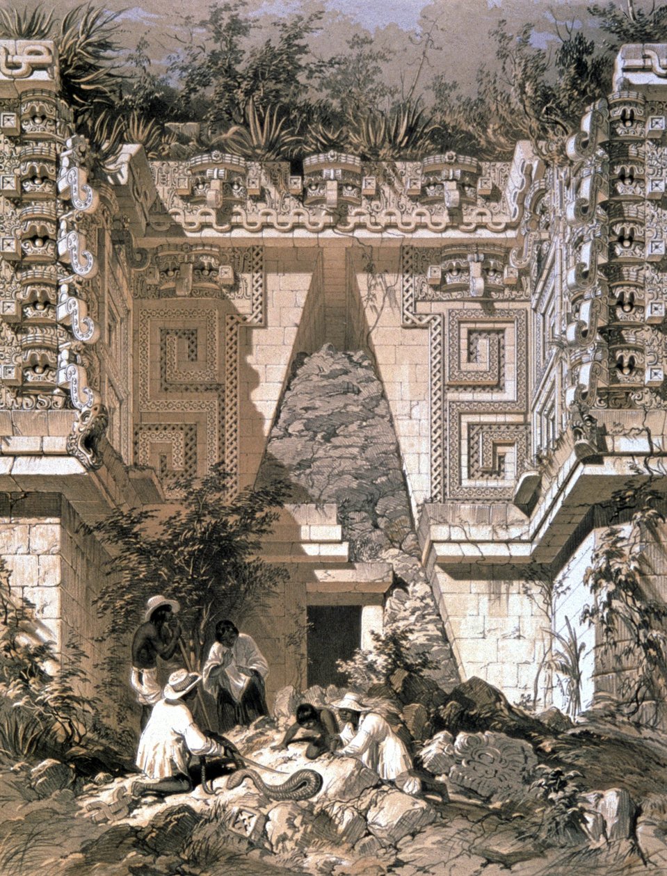 Gateway, Casa del Gobernador, Uxmal de Frederick Catherwood