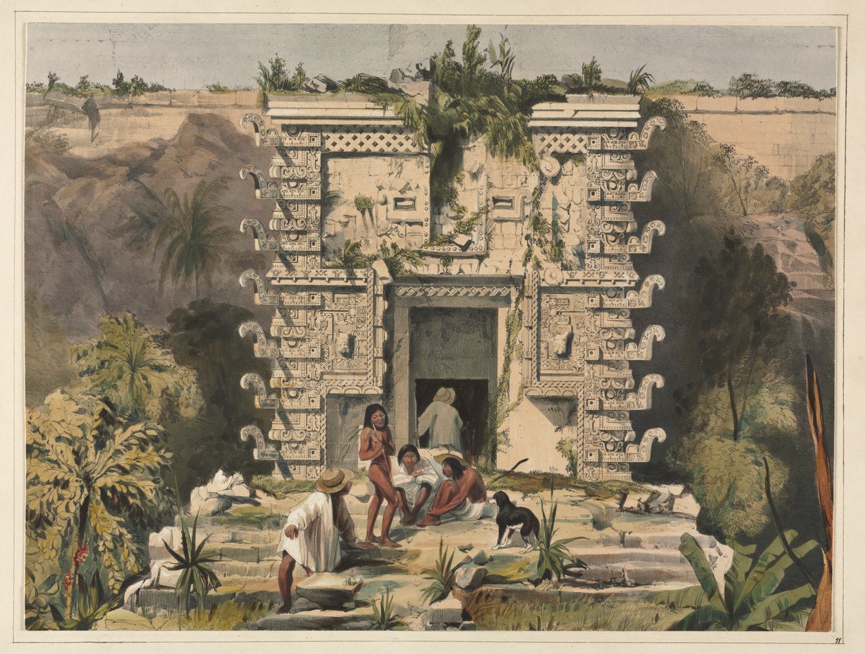 Puerta del Gran Teocallis, Uxmal de Frederick Catherwood