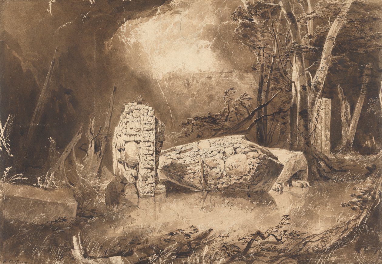 Estela maya de Copán, Honduras de Frederick Catherwood