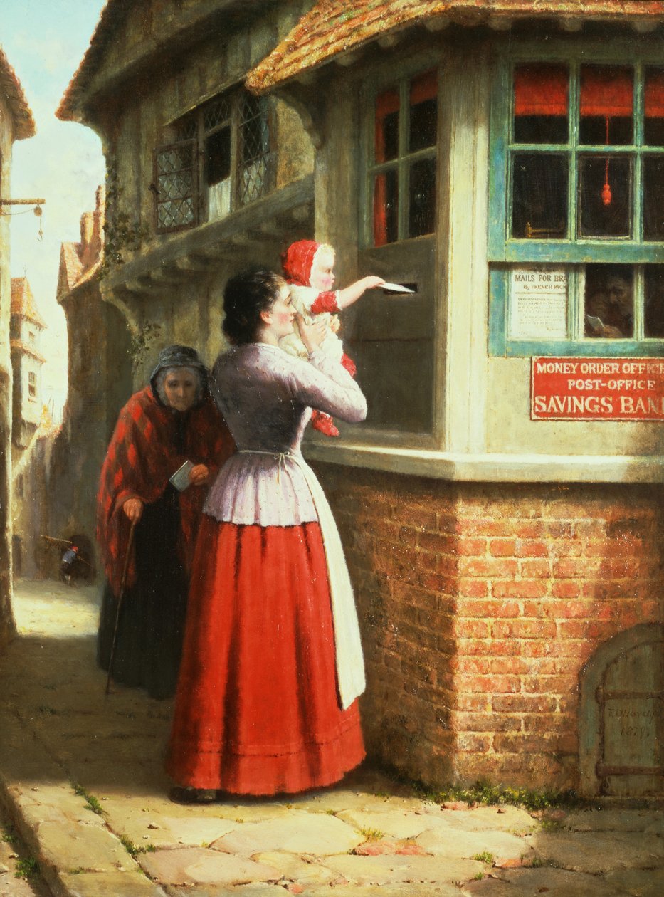 Enviando una carta, 1879 de Frederick Daniel Hardy