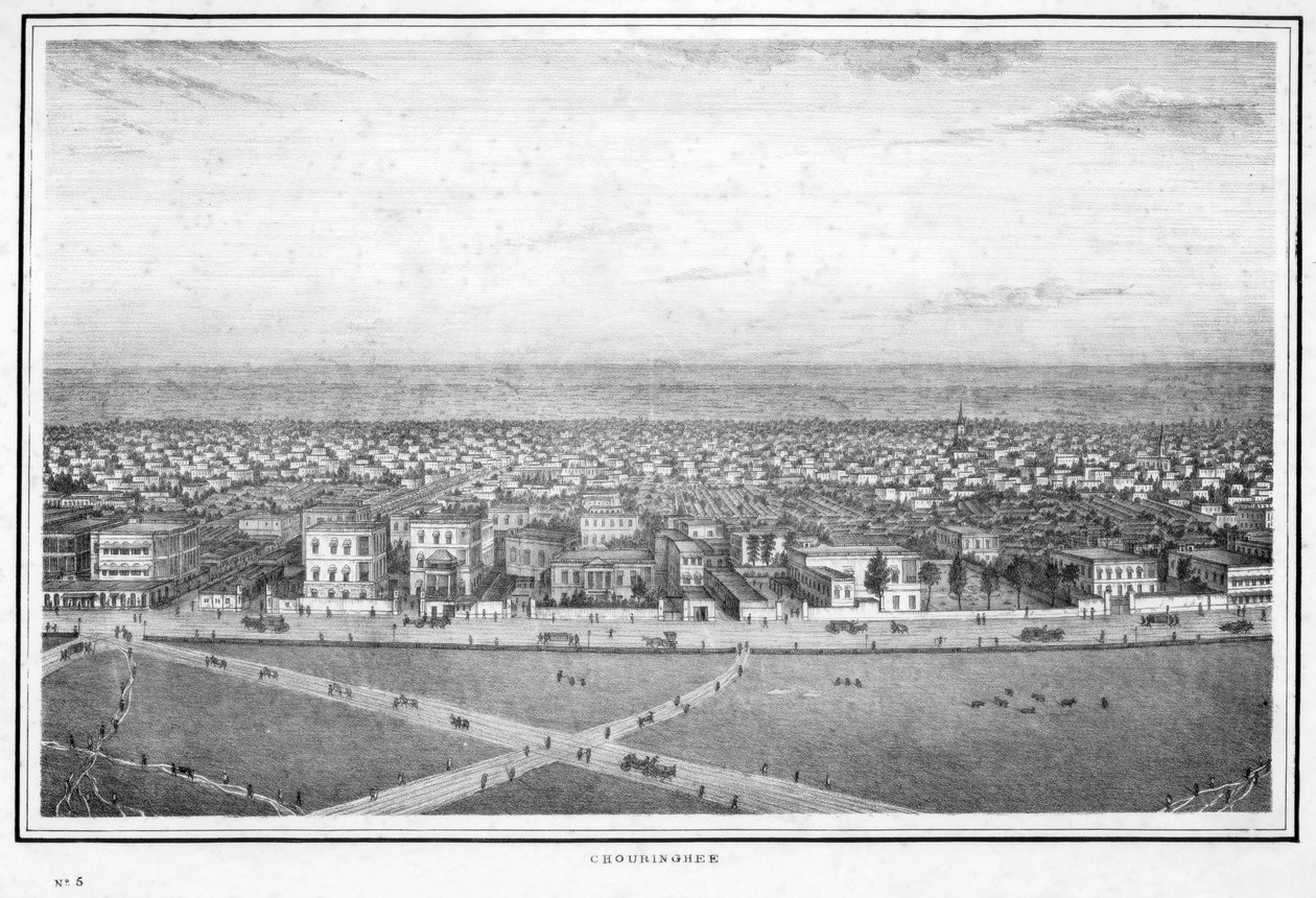 Chowringhee, Calcuta, India, c1840s de Frederick Fiebig