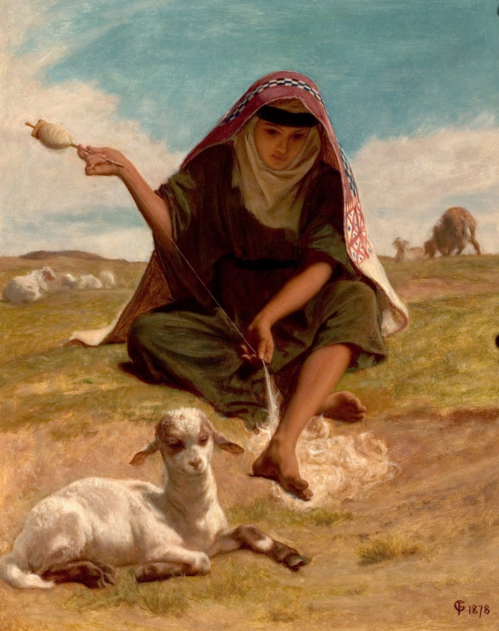 La Trabajadora del Huso, 1878 de Frederick Goodhall