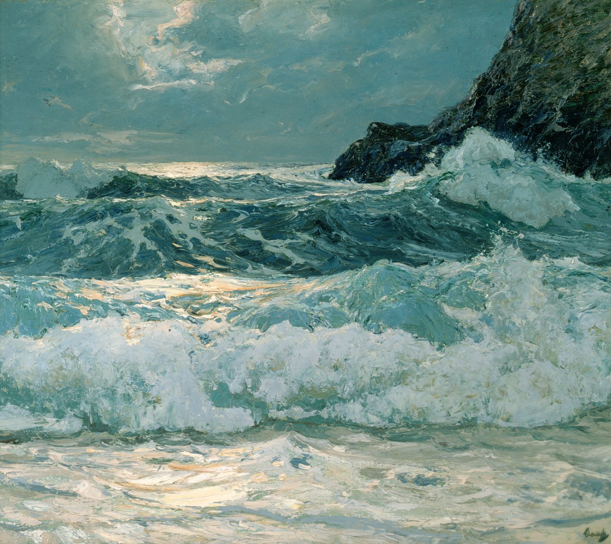 Rompeolas en Floodtide de Frederick Judd Waugh