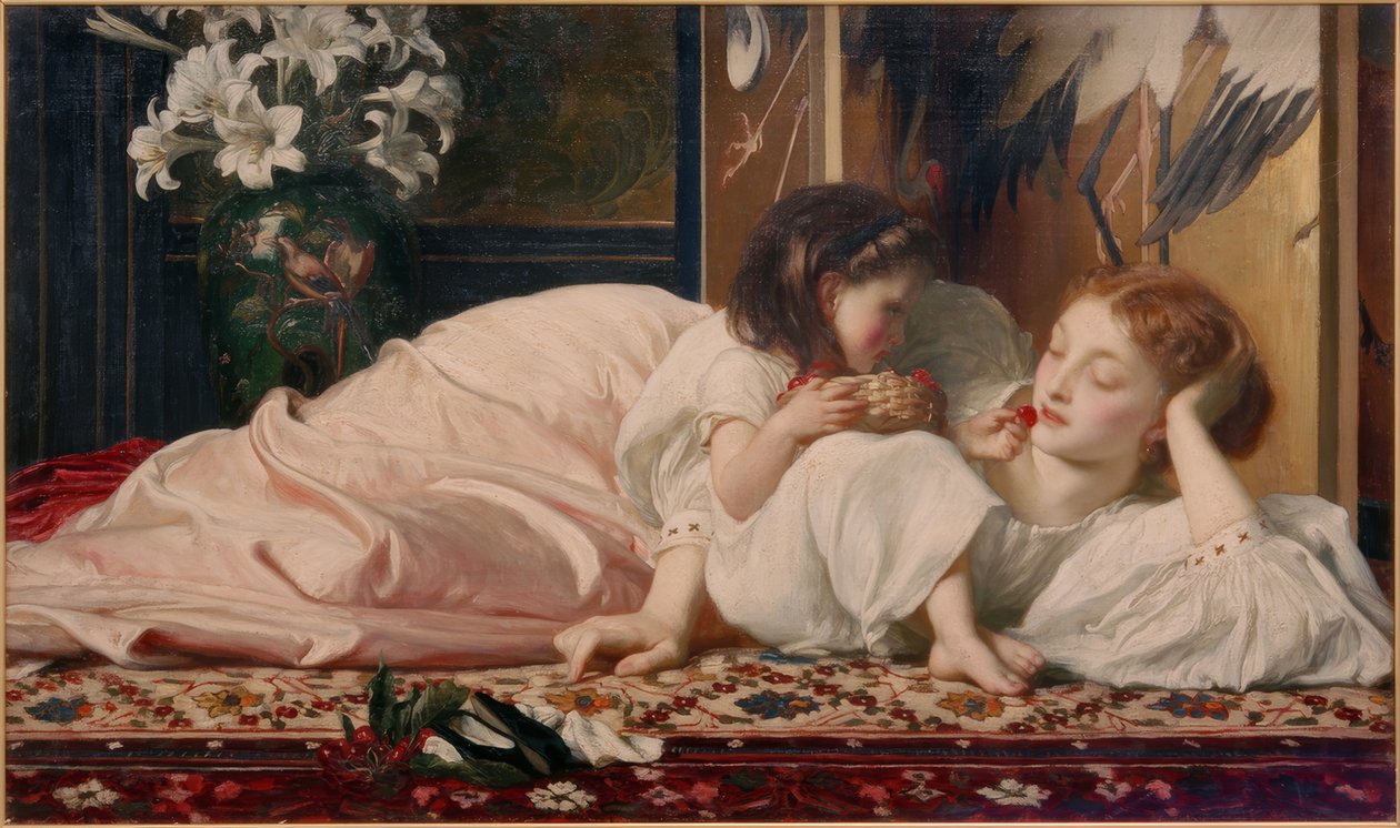 Madre con niño (cerezas) de Frederick Lord Leighton