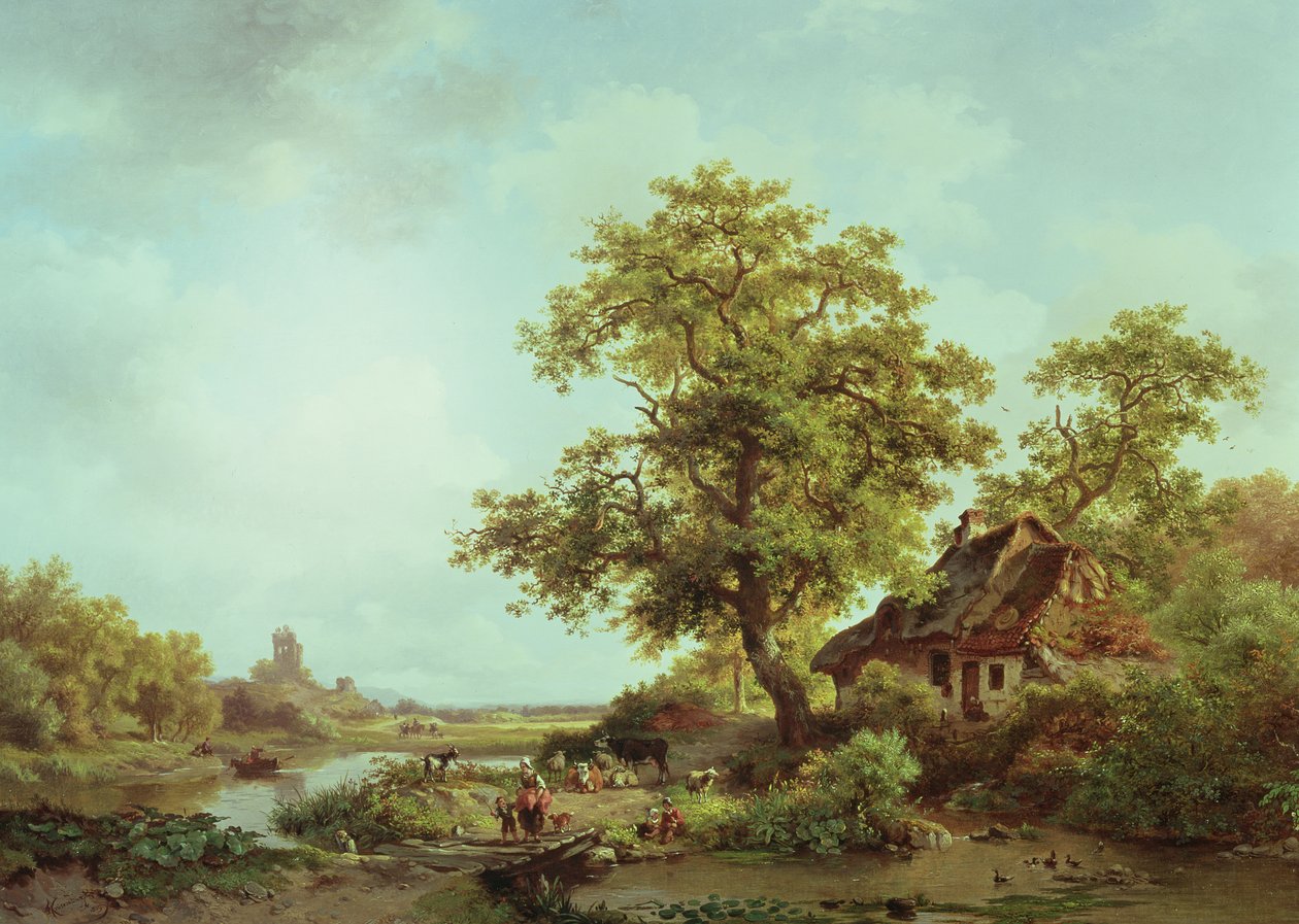 Paisaje boscoso de Frederick Marianus Kruseman