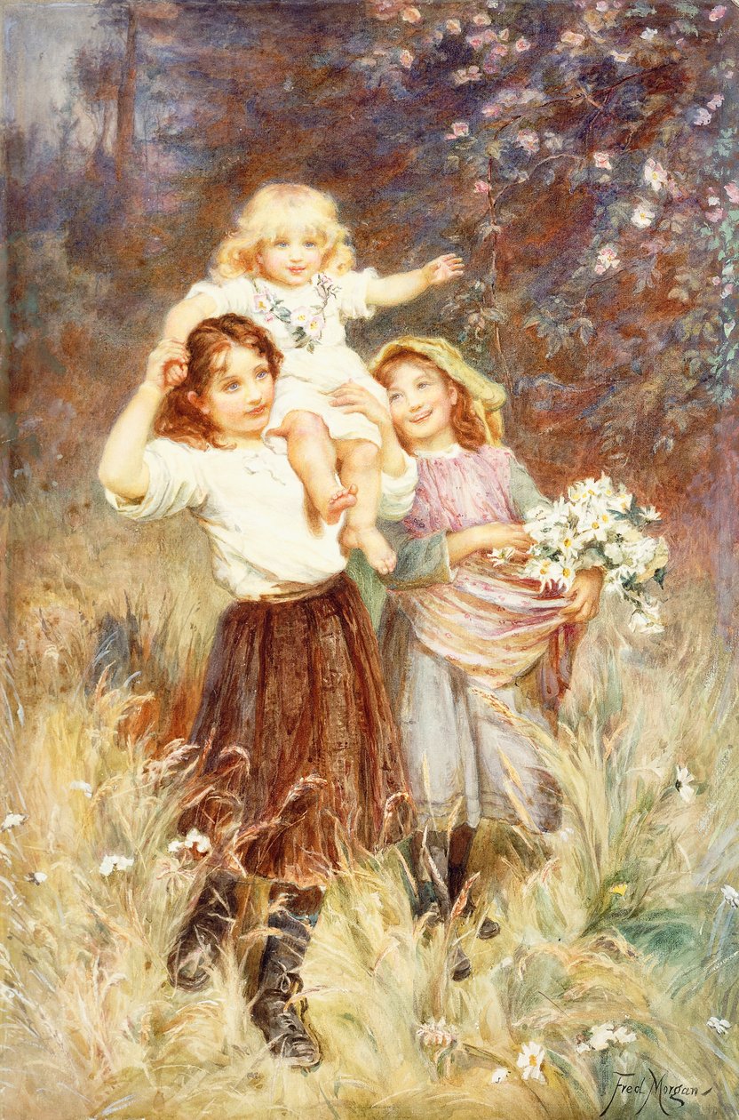 Recogiendo flores de Frederick Morgan