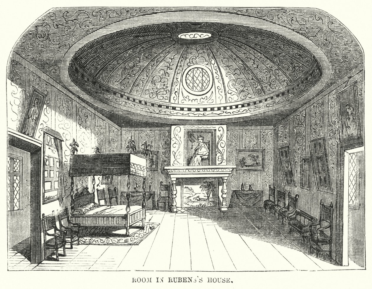 Habitación en la Casa de Rubens (grabado) de Frederick William Fairholt