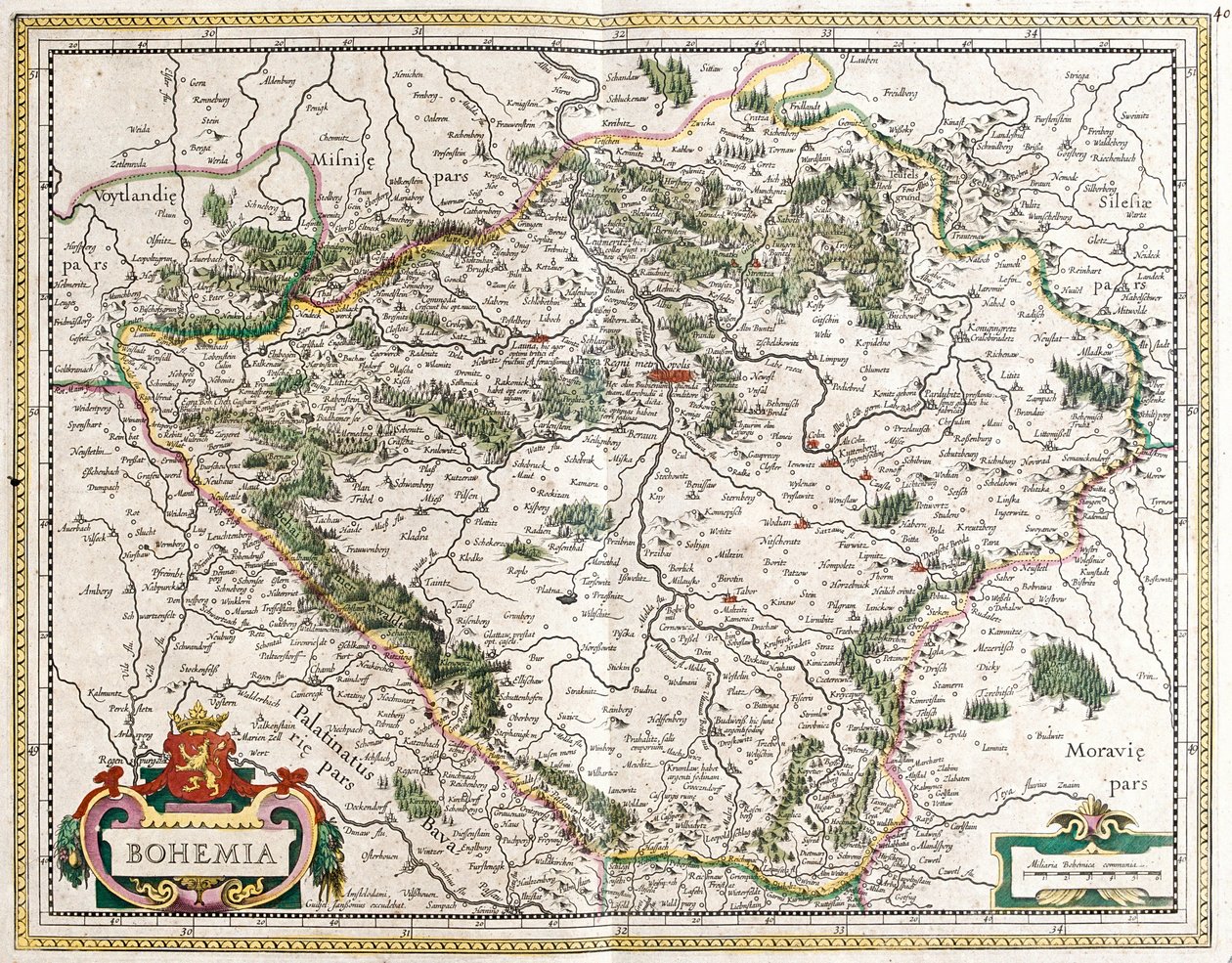 Mapa de Bohemia (República Checa) de Frederick de Wit