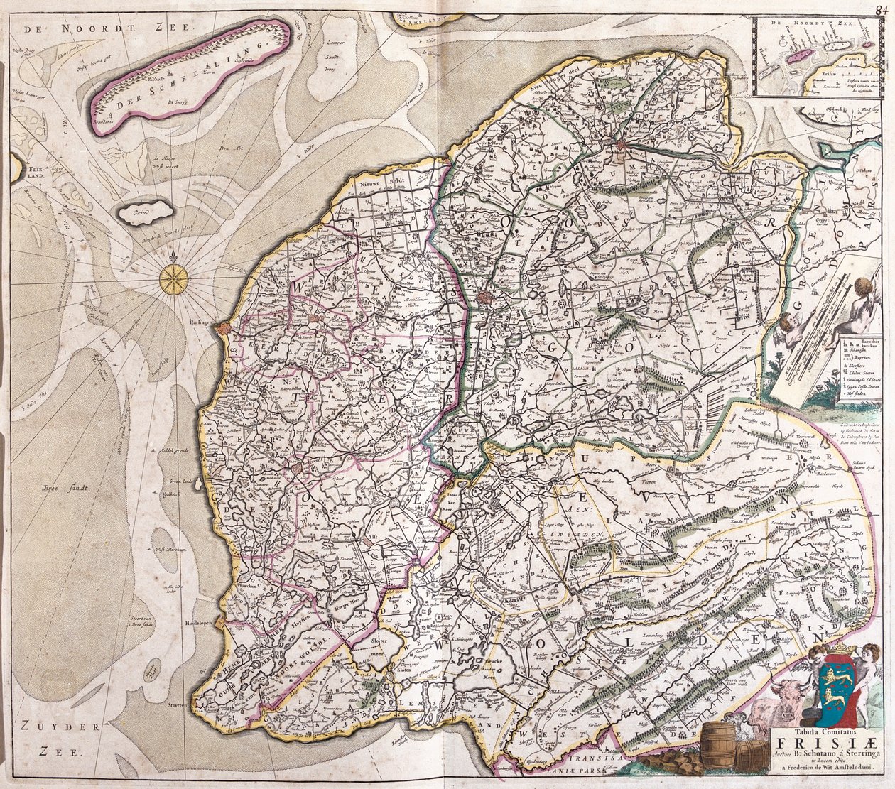 Mapa de Frisia (Alemania) de Frederick de Wit
