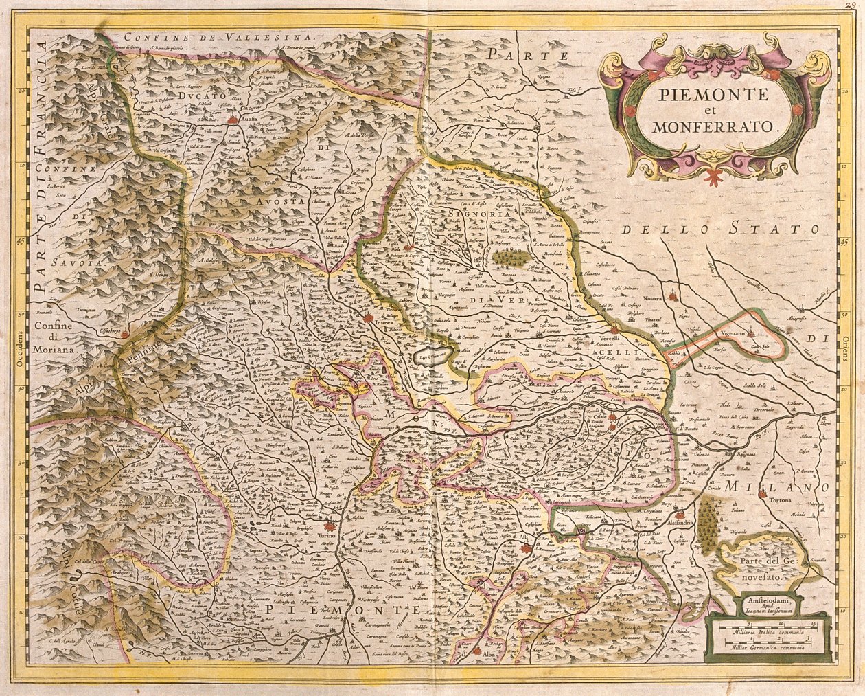 Mapa de Piamonte (Italia) de Frederick de Wit