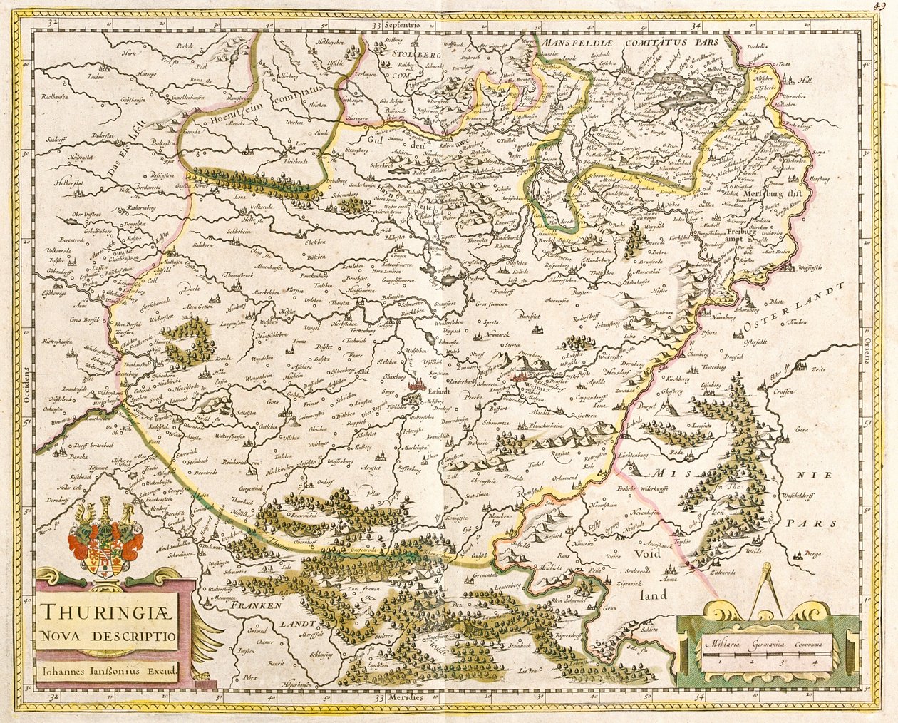 Mapa de Turingia (Alemania) de Frederick de Wit