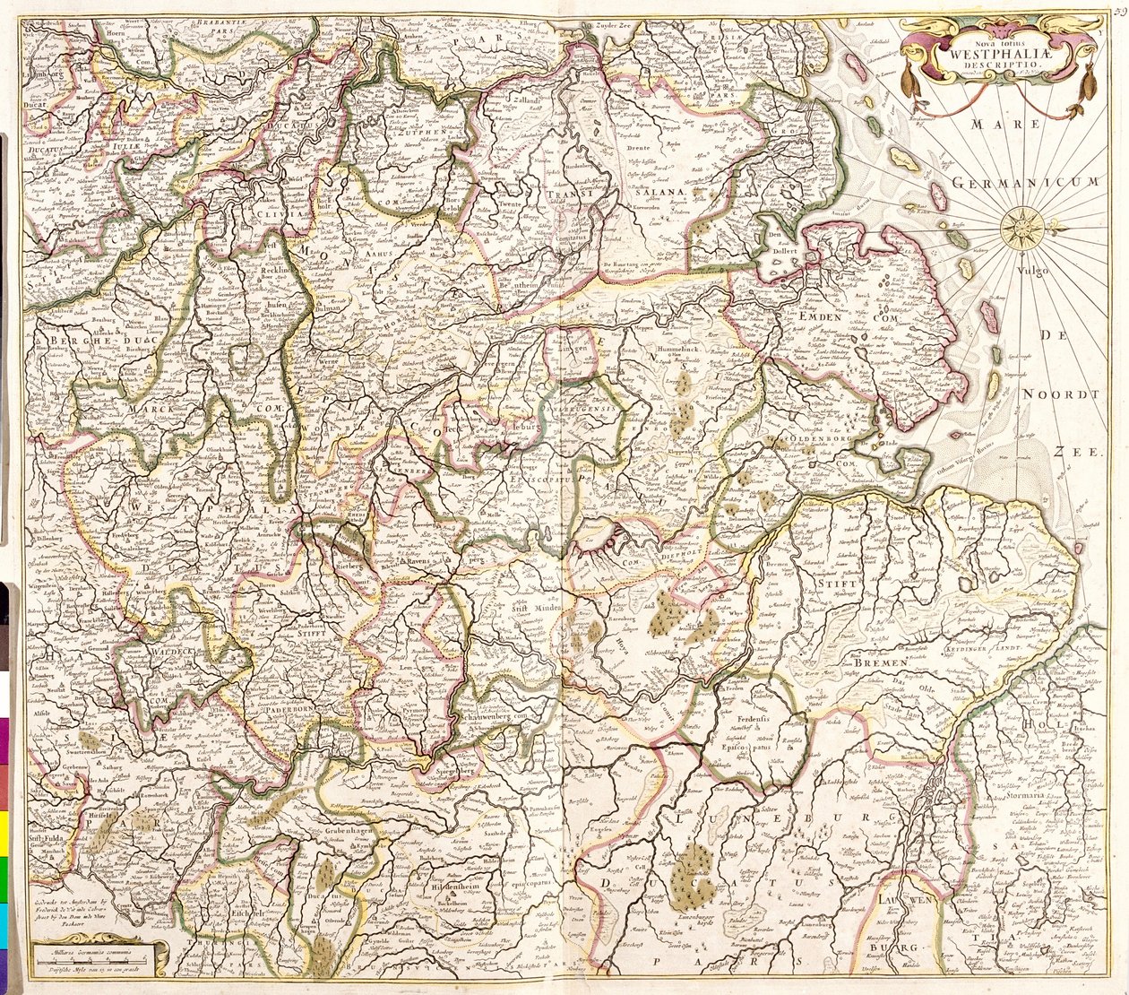 Mapa de Westfalia (Alemania) de Frederick de Wit